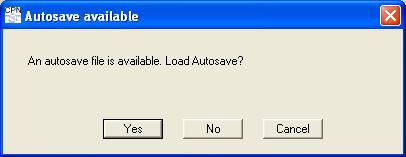 Warning when autosave file exists