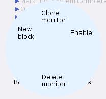 Monitor block marking menu