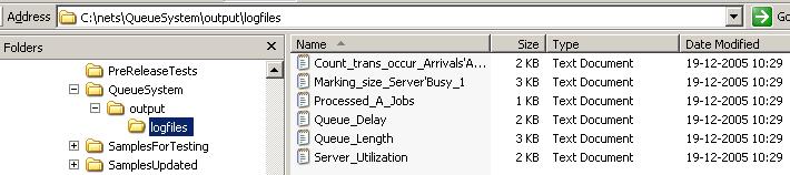 Simulation log files directory