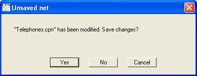 Dialog box warning about unsaved changes